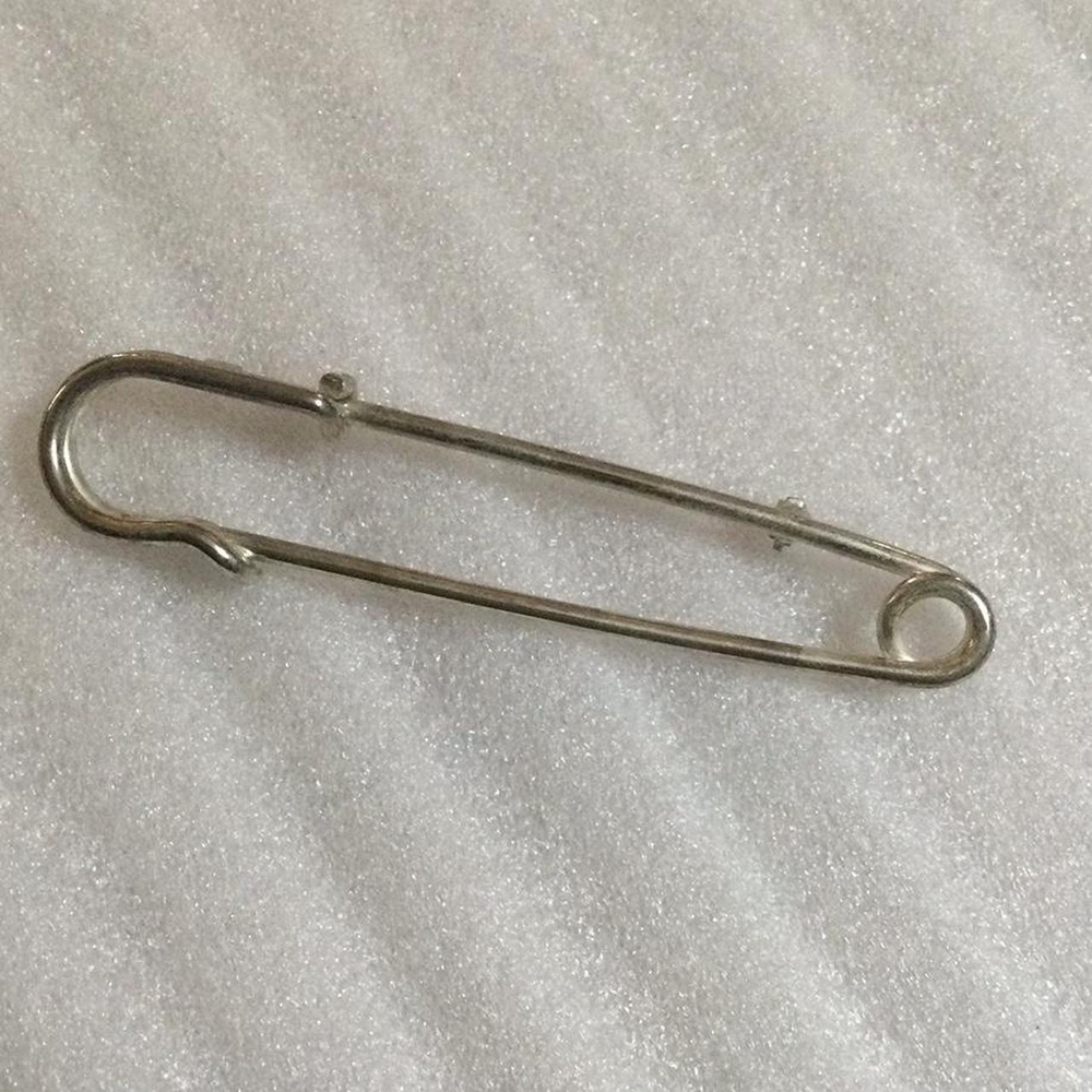 Silver Safety Pin Brooch